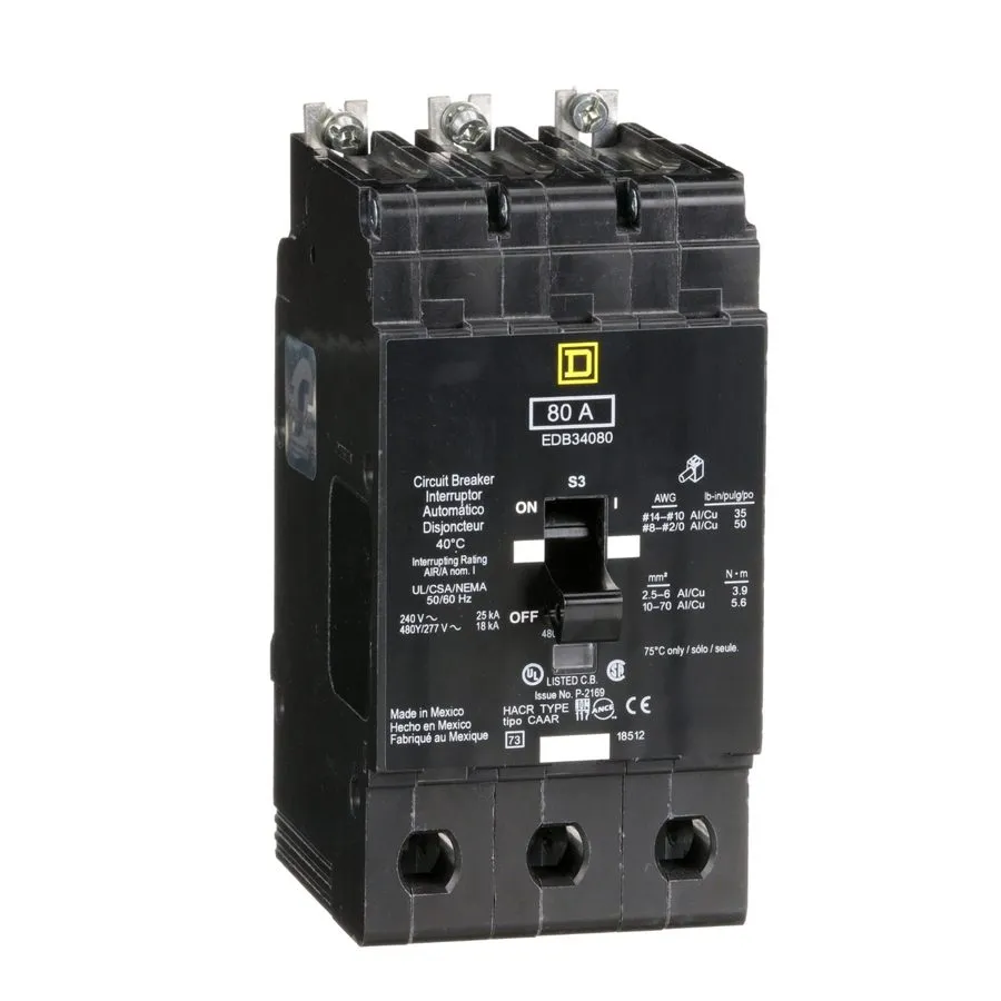 Автоматический выключатель Square D EDB34080 N 80A 480V 3 Poles Miniature Circui