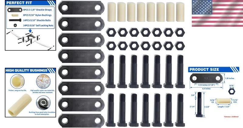Такелажная скоба Trailer Axle Shackle Kit 3500-7200 lbs Trailer Axle Kit — фото лота 1