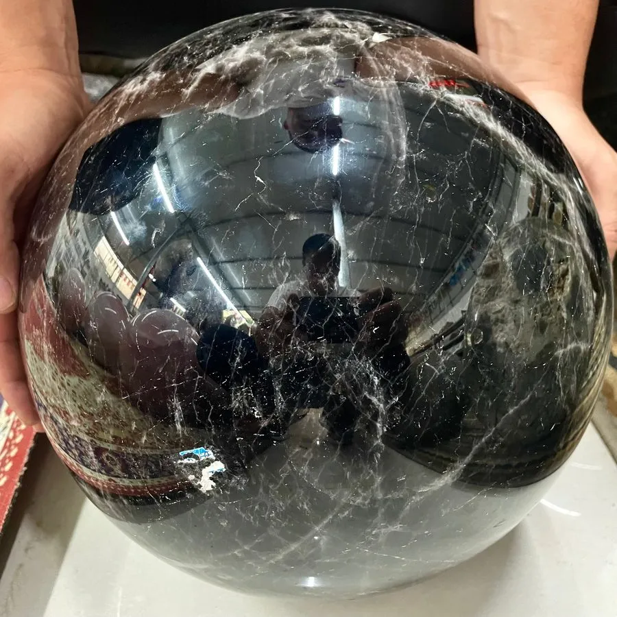 Лабораторный прибор 79.2LB top Natural smoky black Quartz crystal big ball Cryst — фото лота 1
