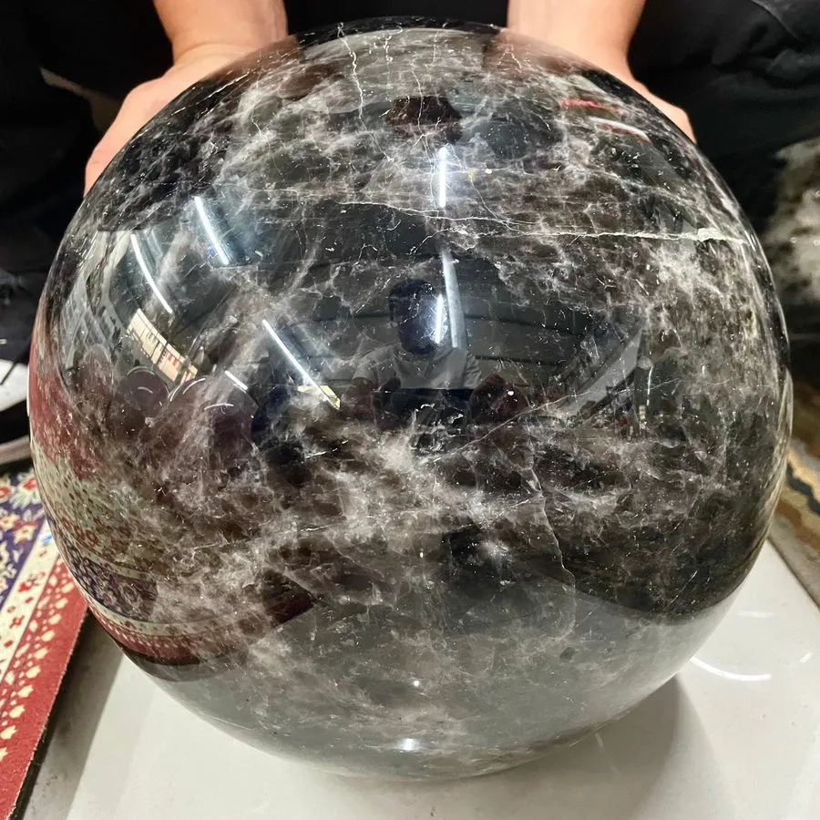 Лабораторный прибор 79.2LB top Natural smoky black Quartz crystal big ball Cryst — фото лота 2