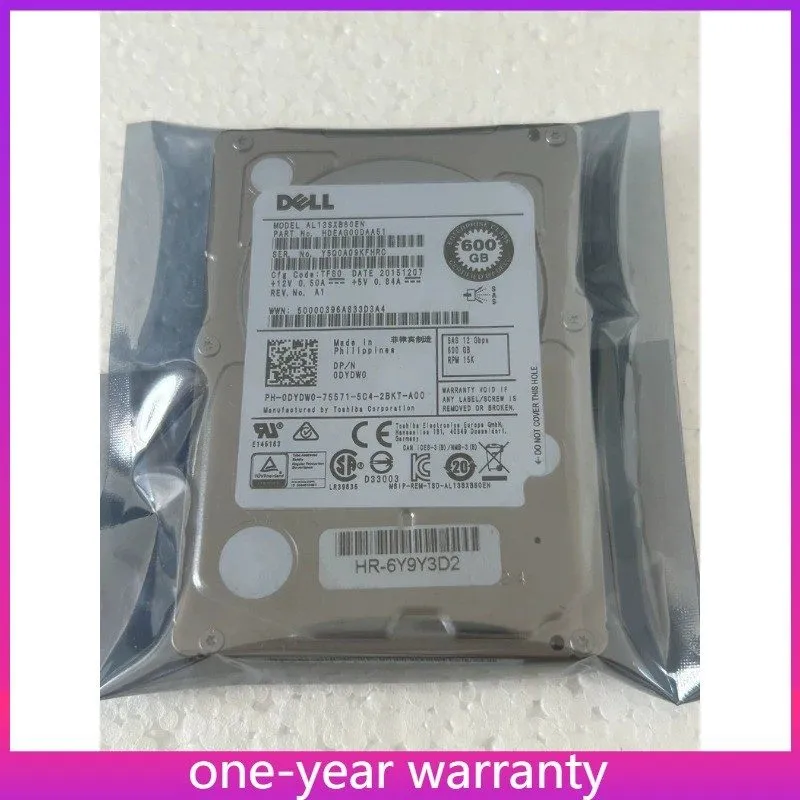 Жёсткий диск DYDW0 600GB 15K 12G 12Gbps SAS 2.5" Enterprise HDD Hard Drive 0DYDW