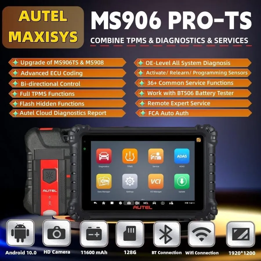Диагностический сканер Autel Maxisys MS906Pro-TS Diagnostic Scanner Complete Ser