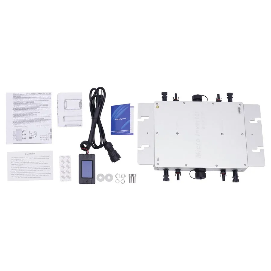Аккумулятор Solar Micro Inverter WVC-1200W Grid Tie MPPT Pure Sine Wave DC to AC — фото лота 2