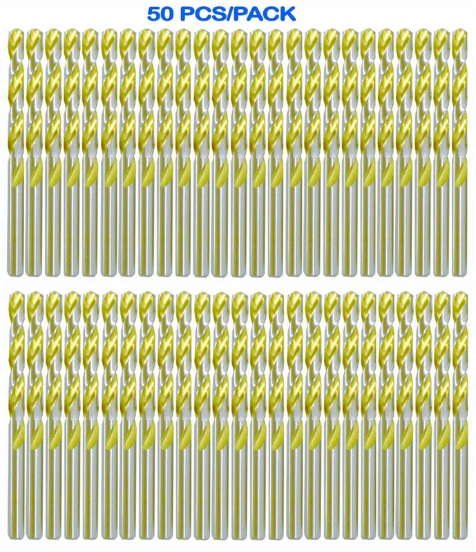 Режущий инструмент HSS Drill Bit Set 1/4" Titanium Coated Jobber Length Twist Dr — фото лота 2