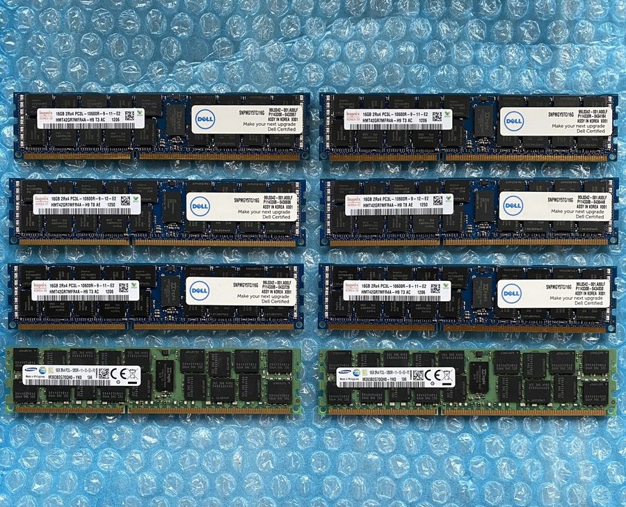 Модуль памяти 128GB (8x16GB) DDR3 PC3-10600R ECC Reg Server Memory RAM Dell Powe