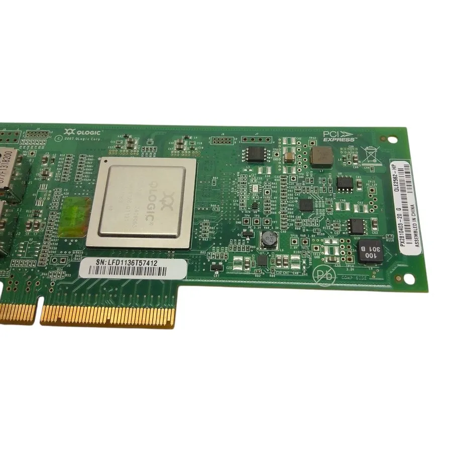 Контроллер AJ764-63002 HP QLogic QLE2562 PCIe 8Gb FC HBA, HP SP# 489191-001, Low — фото лота 2
