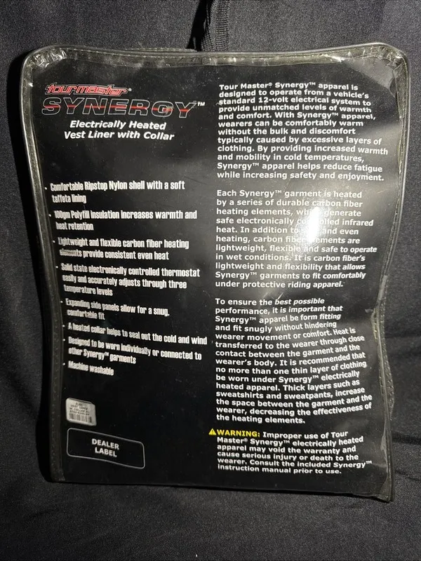 Сервер Tourmaster XLG Heated Vest Synergy 12v Electric Liner # 8764-0105-07 — фото лота 1