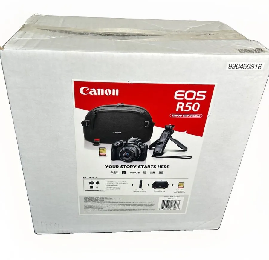 Объектив Canon EOS R50 Digital Camera with RF-S18-45mm Lens & Tripod Grip Bundle