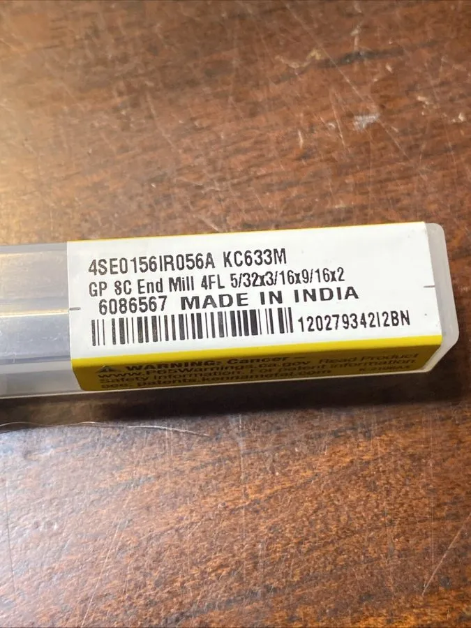 Режущий инструмент Kennametal 4SE0156IR056A Carbide End Mill 6086567 KC633M (D24