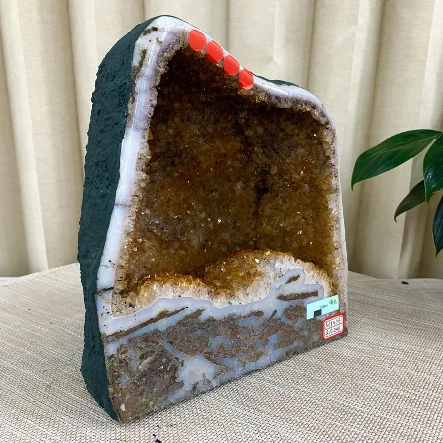 Лабораторный прибор 17.16LB Natural citrine geode quartz cave crystal Cathedrals
