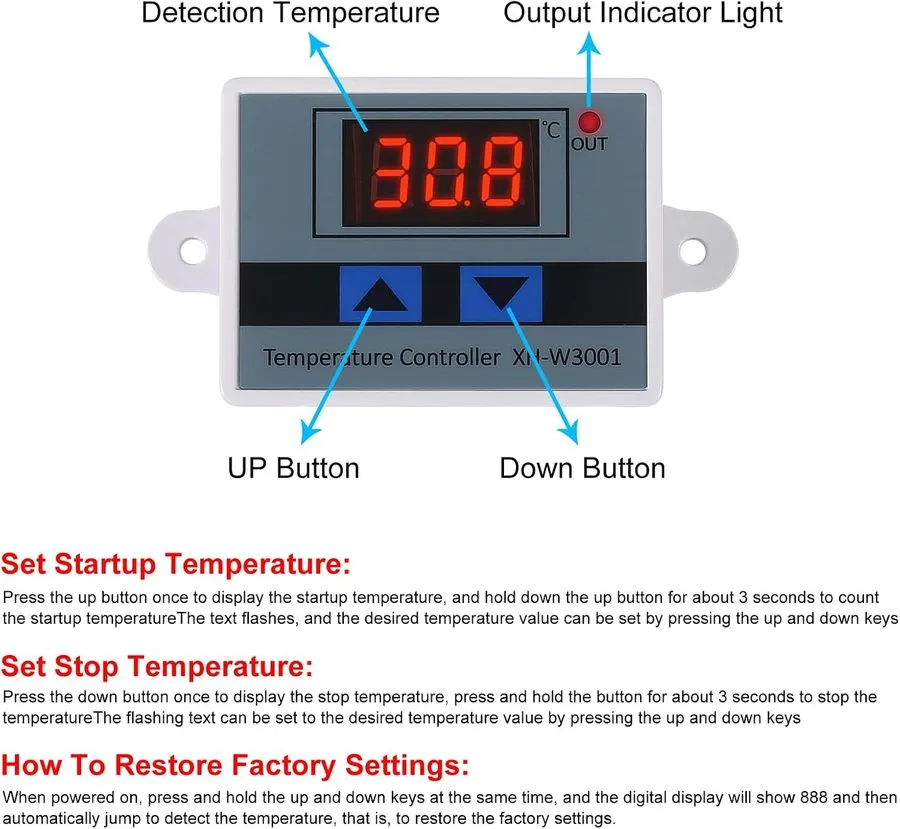 Датчик температуры XH-W3001 Digital LED Temperature Controller Module Digital Th — фото лота 1