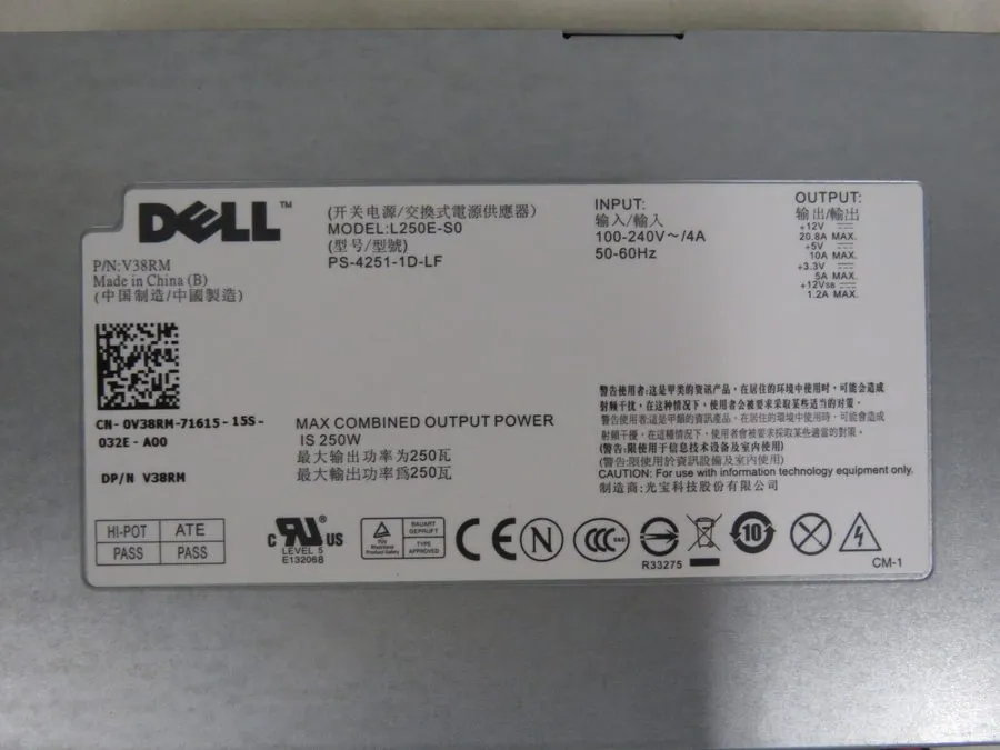 Блок питания Dell PowerEdge R210 Server L250E-S0 250W PS-4251-1D-LF Power Supply