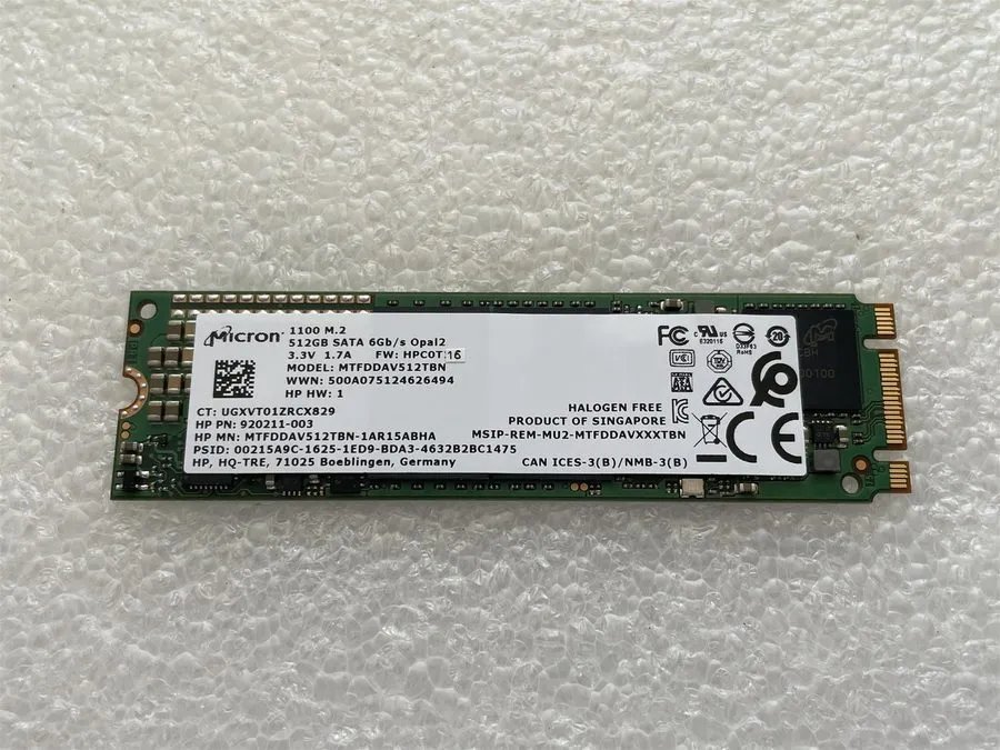 для Hp 922980-001 Micron 1100 M.2 SATA OPAL2 MTFDDAV512TBN SSD Solid State Drive