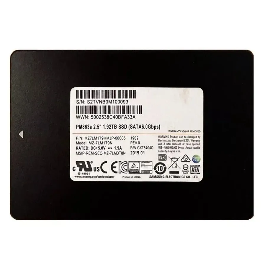 SSD-накопитель Samsung PM863a 2.5"1.92TB SSD SATA 6.0Gpbs Solid State Drive MZ-7