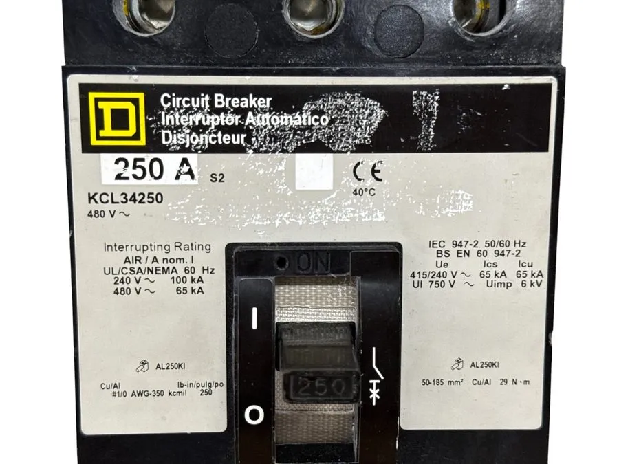 Автоматический выключатель SQUARE D KCL34250 250A 3-POLE 480V CIRCUIT BREAKER PE — фото лота 2