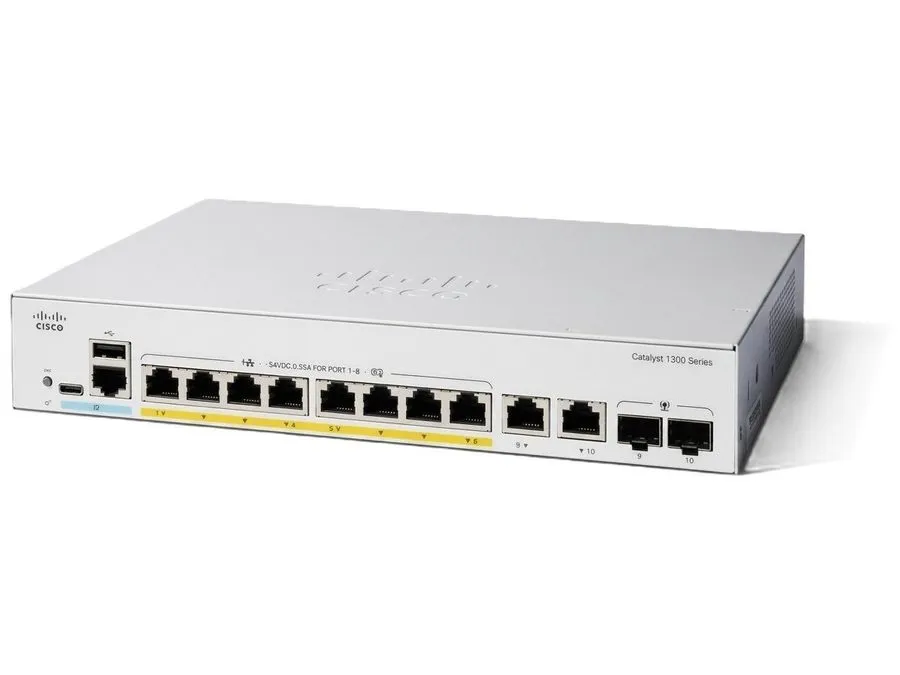Коммутатор Cisco C1300-8FP-2G 8-Port Full PoE+ 120W Catalyst 1300 Switch