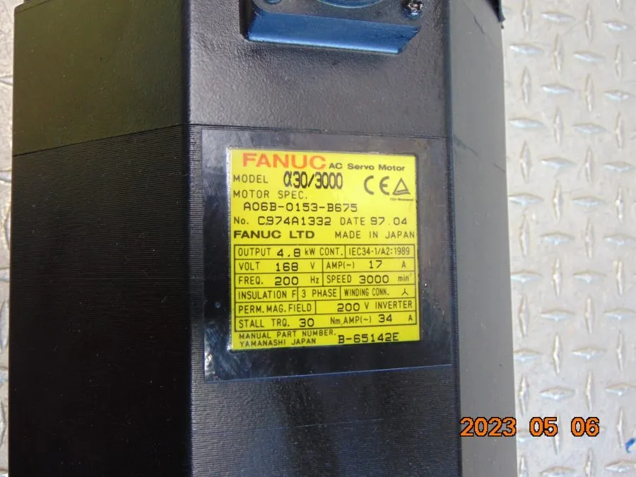 Серводвигатель FANUC A06B-0153-B675 a30/3000 AC Servo Motor 3000rpm 4.8kW 168V 1