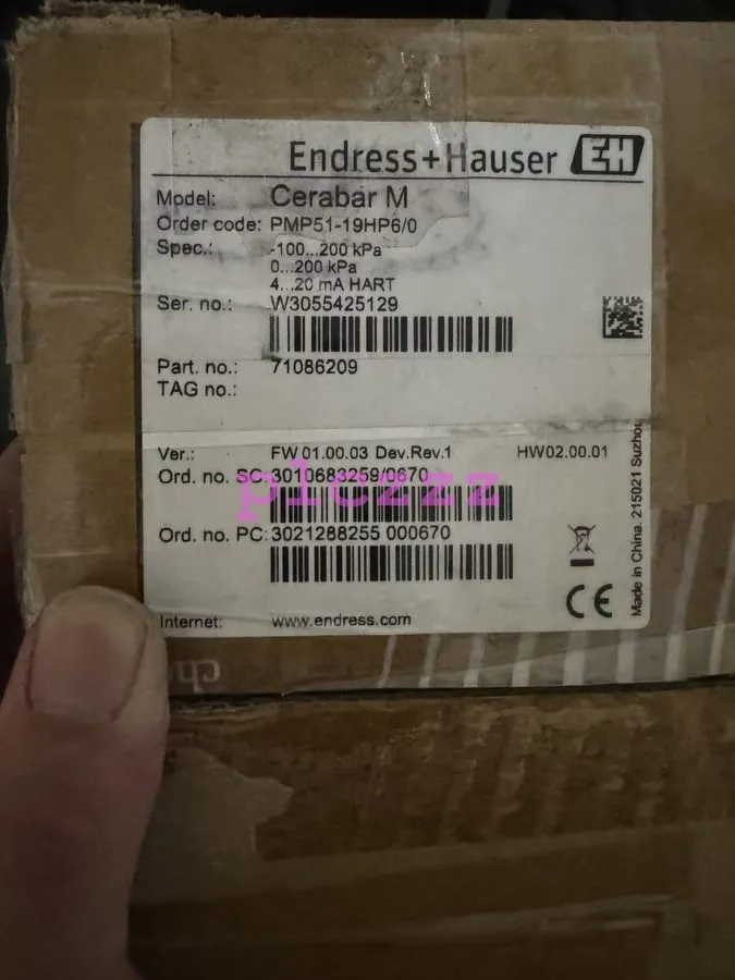 Датчик давления Endress+Hauser PMP51-19HP6/0 pressure transmitter