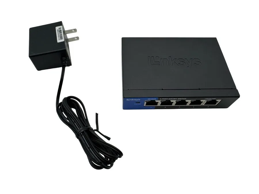 Коммутатор Linksys 5-Port Gigabit Ethernet Switch Black/Blue SE3005v2 VG