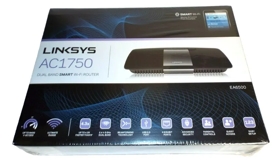 Маршрутизатор Linksys AC1750 4-Port Gigabit Wireless AC Router (EA6500) As Is No