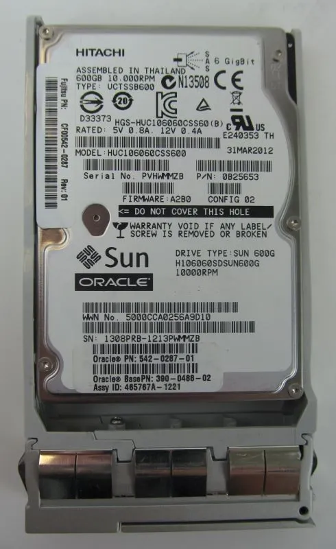 Жёсткий диск Sun XRA-SS2CF-600G10K2 (542-0287) 600GB 10K 6Gbps SAS2 HDD