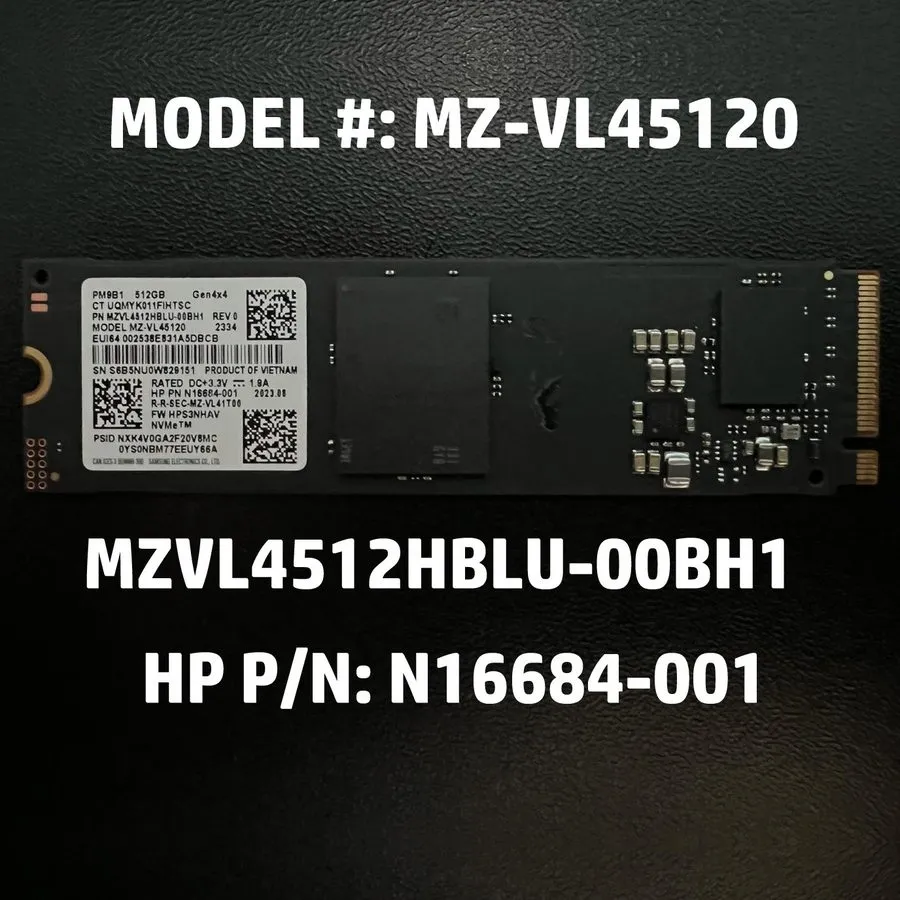 SSD-накопитель Samsung PM9B1 512GB NVMe M.2 SSD PCIe Gen4 x4 MZVL4512HBLU