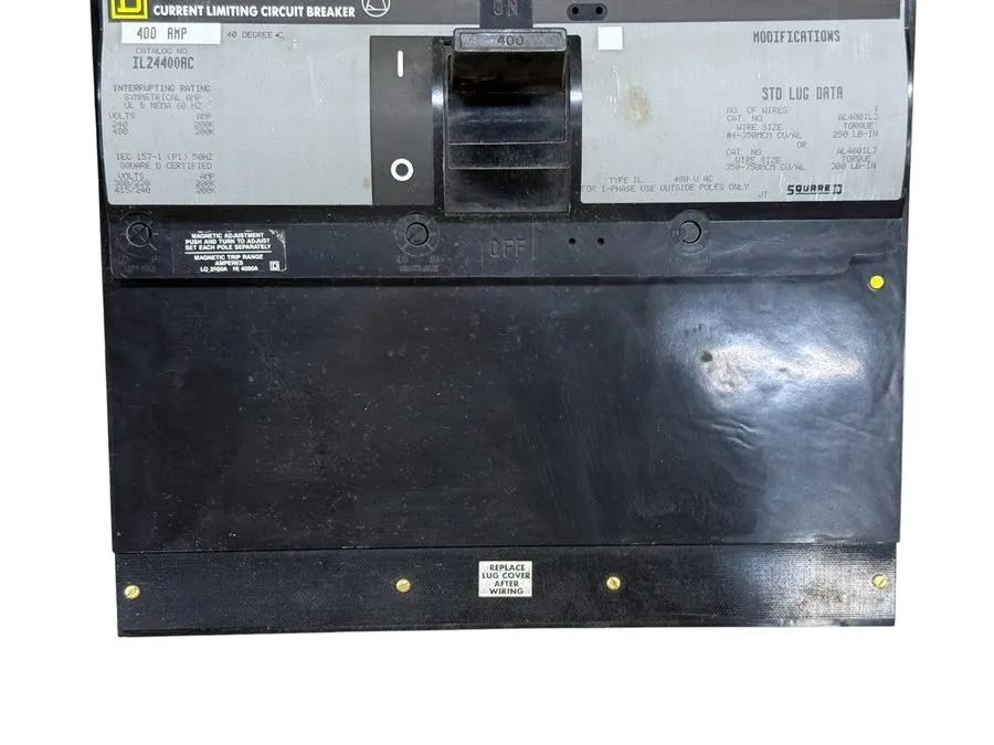 Автоматический выключатель SQUARE D IL24400AC 400A 2-POLE 480V I-LIMITER I-LINE  — фото лота 1