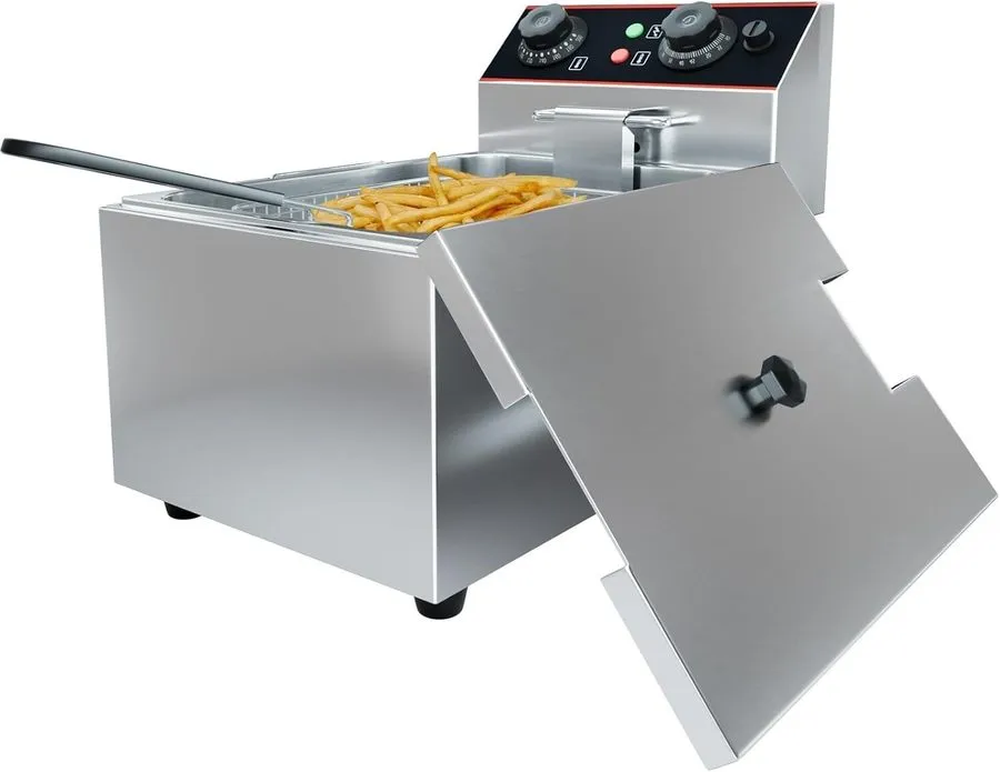 Фритюрница 11.5QT Commercial Deep Fryer Stainless Steel Countertop Electric Deep — фото лота 1