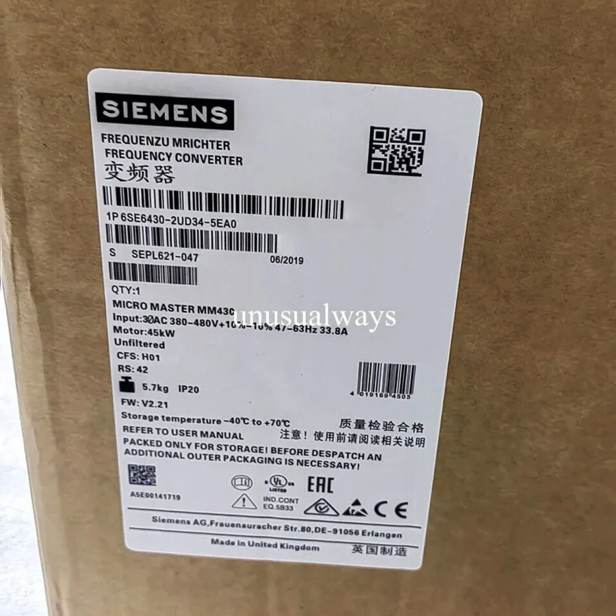 Частотный преобразователь Siemens 6SE6430-2UD34-5EA0 MICROMASTER 430 Nofilter
