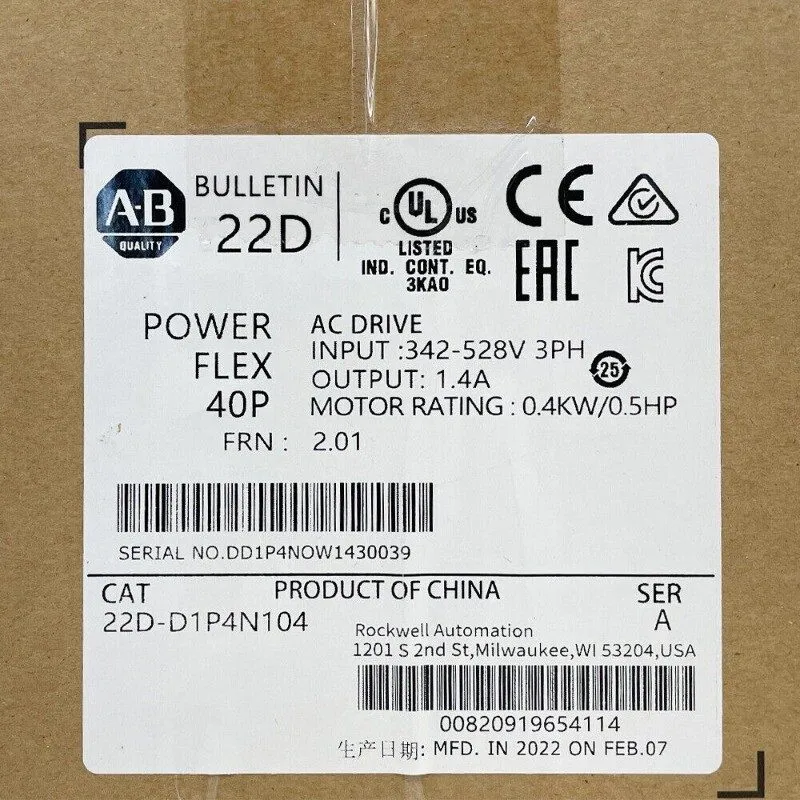 Частотный преобразователь Allen-Bradley AB 22D-D1P4N104 PowerFlex 40 0.4kW 0.5Hp