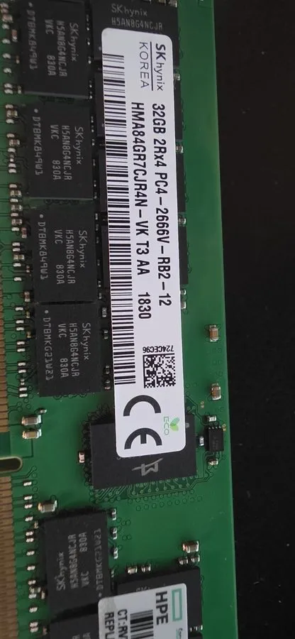 Модуль памяти Set of 2 32gb SK Hynix DDR4 2666V ECC RDIMM HMA84GR7CJR4N-VK (64GB — фото лота 1