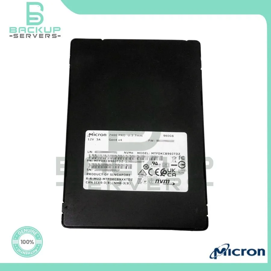 SSD-накопитель MTFDKCB960TDZ Micron 7400 Pro 960GB PCIe Gen4 NVMe U.3 2.5in Ente