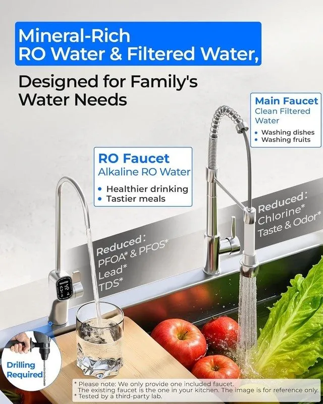 Насос [ Dual Flow ] Waterdrop G5P700A-Pro Alkaline Mineral pH+ Reverse Osmosis S — фото лота 2