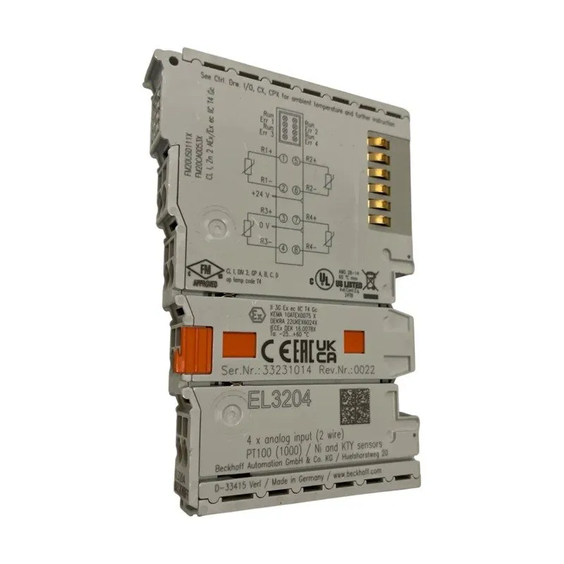 Модуль ввода-вывода Beckhoff EL3204 4-Channel Analog Input Terminal PT100 RTD Et
