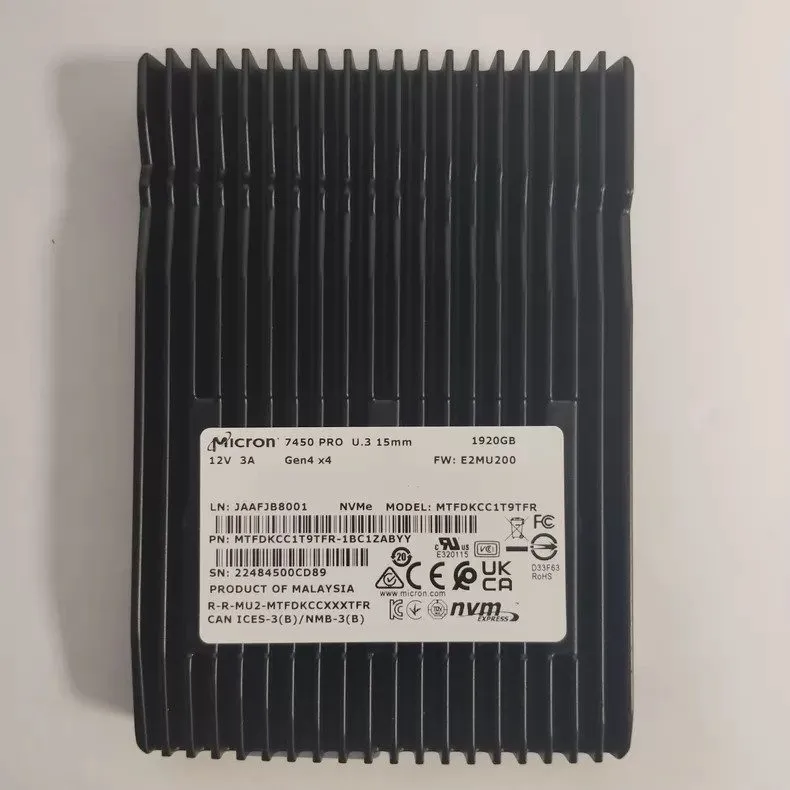 SSD-накопитель Micron 7450 PRO 1.92TB SSD U.3 NVMe PCIe Gen4 x4 MTFDKCC1T9TFR-1B