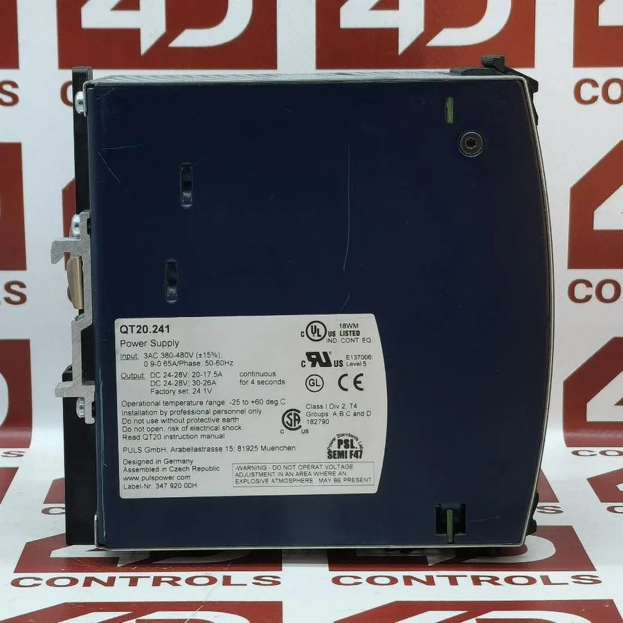 Блок питания Puls QT20.241 Dimension DIN Rail Power Supply 480Vac 3Ph .9-.65A 48