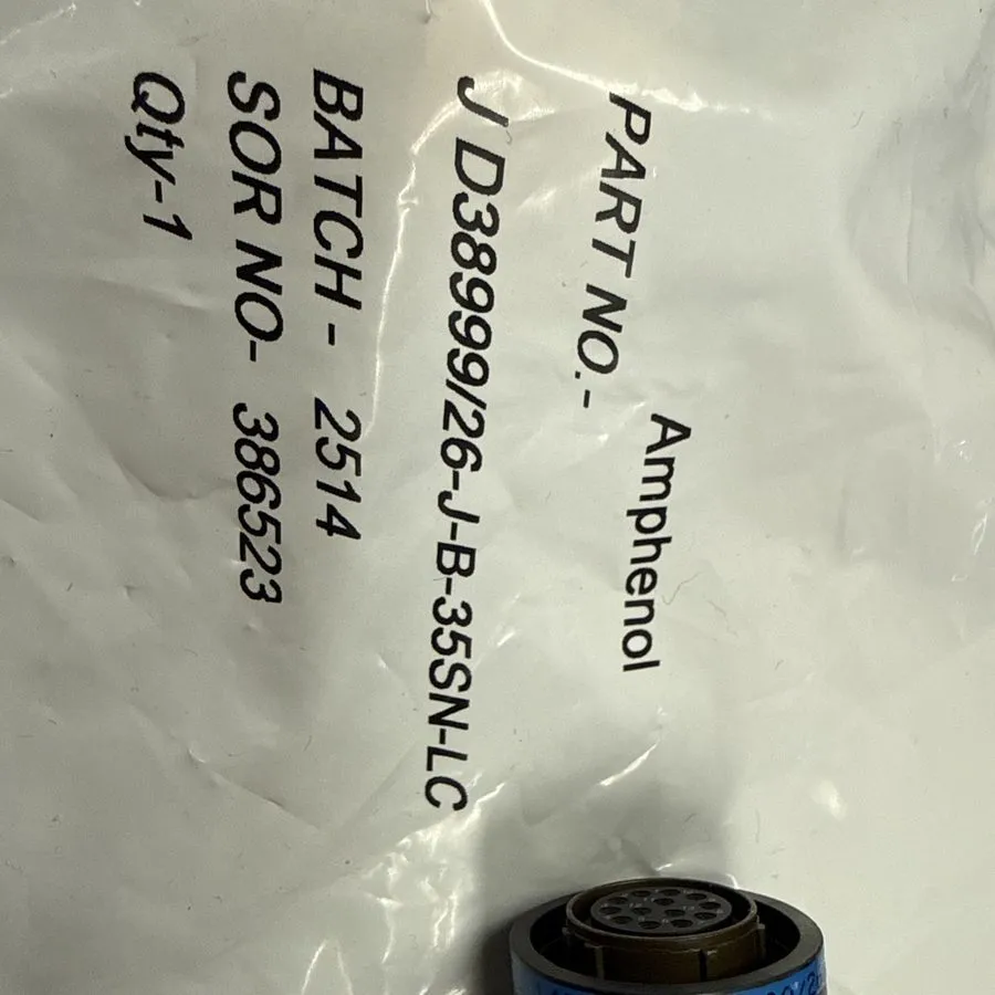 Разъём amphenol connector D38999/26 JB36SNLC — фото лота 1