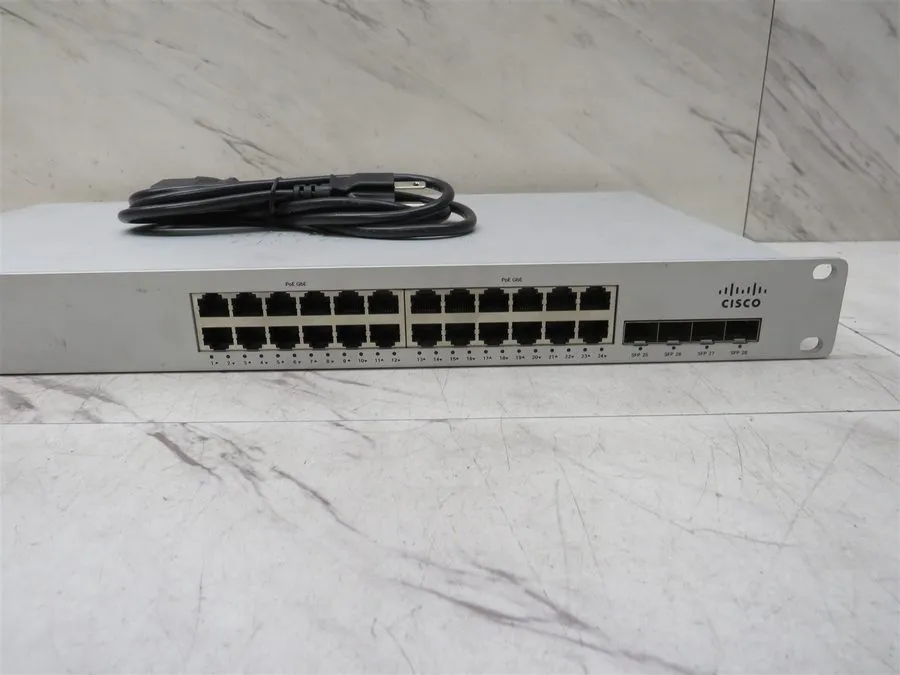 Коммутатор Cisco Meraki MS210-24P-HW UNCLAIMED 24 Port PoE Switch 370W Cloud Man — фото лота 1