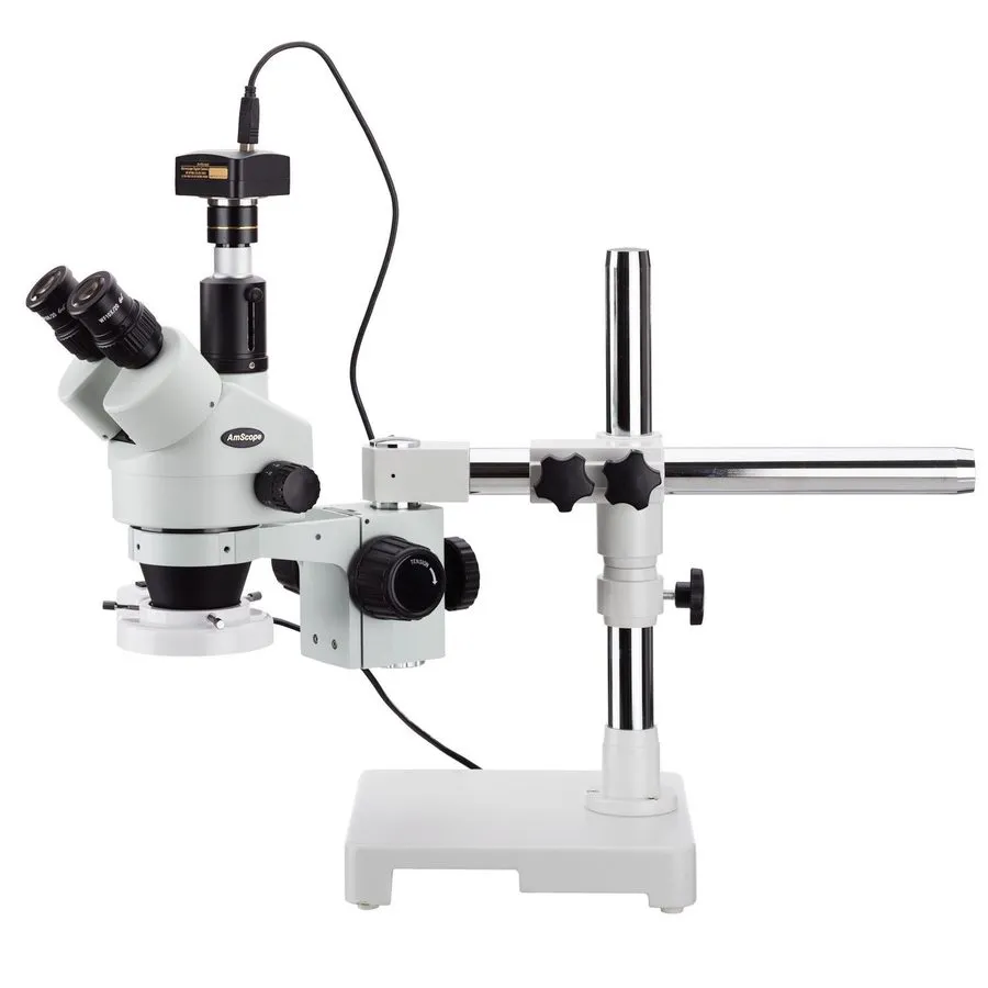 Микроскоп 3.5X-180X Simul-Focal Stereo Zoom Microscope + 30W Dual LED Lights + 5