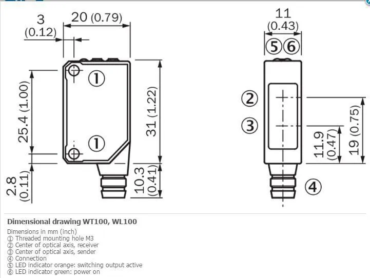 Датчик приближения SICK WT100-N3410 Photoelectric proximity sensor ,NPN
