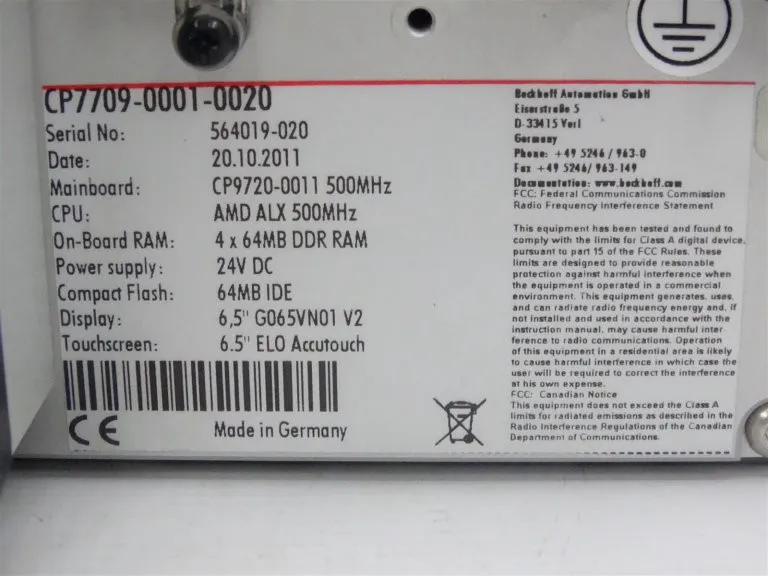 Промышленный компьютер Beckhoff Panel PC CP7709-0001-0020