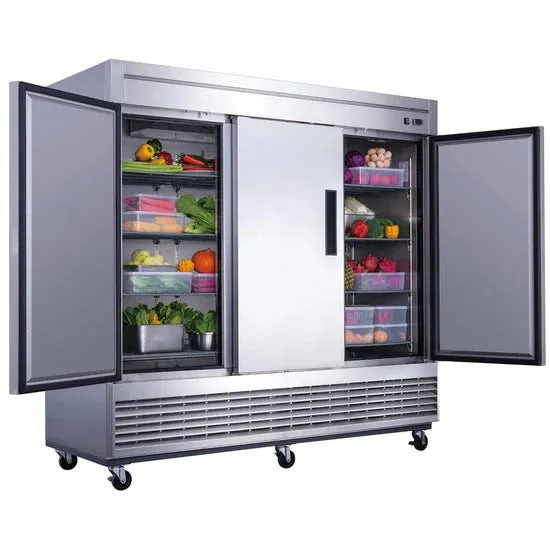 Холодильный шкаф 26.8 Cu.Ft 3-Door Commercial Refrigerator, LED Lightbox & 12 Sh