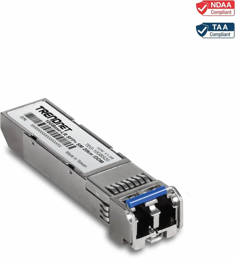 Трансивер TRENDnet SFP+ Single Mode LC Module, NDAA / TAA compliant (20km) TEG-1 — фото лота 1