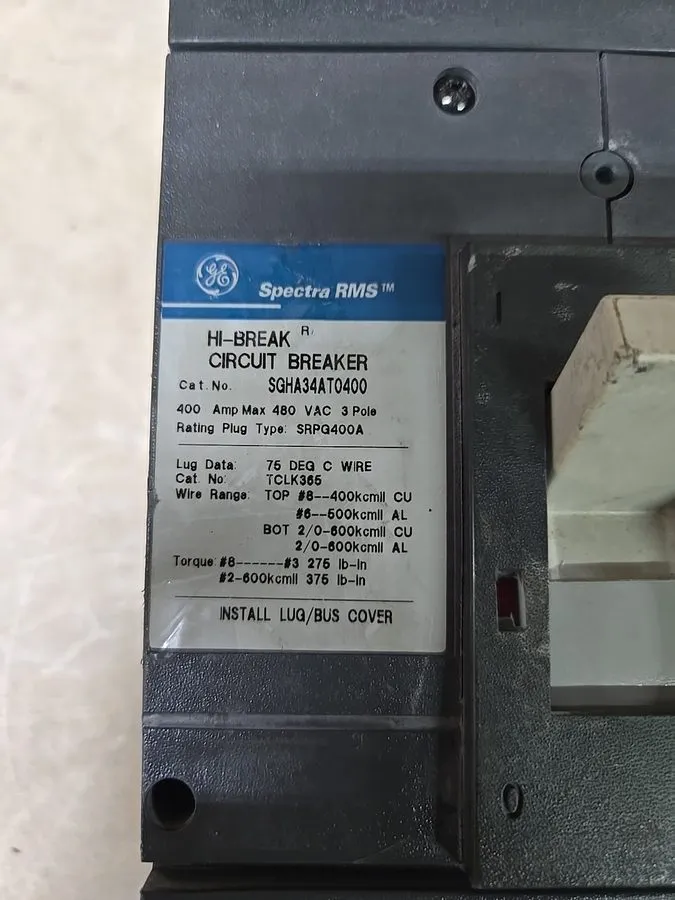 Автоматический выключатель SGHA34AT0400 General Electric 400A 480V 3P Spectra Ci