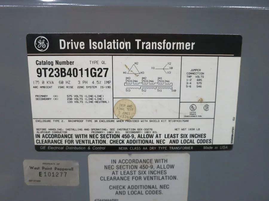 Трансформатор Olsun 400 kVA 4160 Delta to 230Y/133 V 3PH Dry Type Transformer 41