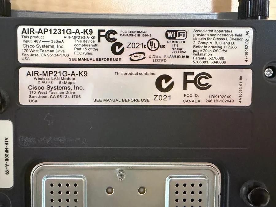 Антенна Cisco AIR-AP1231G-A-K9 Wireless Access Point and antennas / AIR-MP21G-A- — фото лота 2