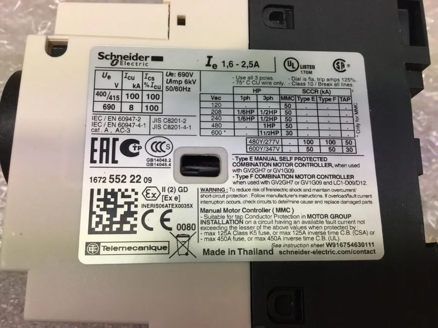 Автоматический выключатель Schneider Electric GV2P07 Motor Circuit Breaker 1.6–2