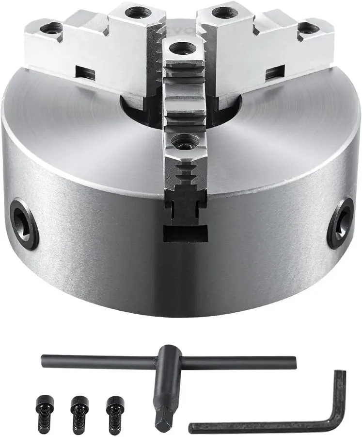 Режущий инструмент 3-Jaw Lathe Chuck, 8'', Self-Centering Lathe Chuck, 0.16-8 in