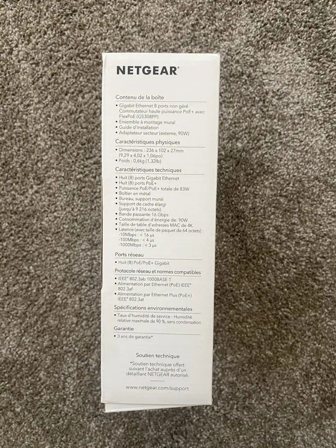 Коммутатор Netgear GS308P 8-PORT Gigabit Ethernet Switch w/ 4-PORT PoE Switch; 6