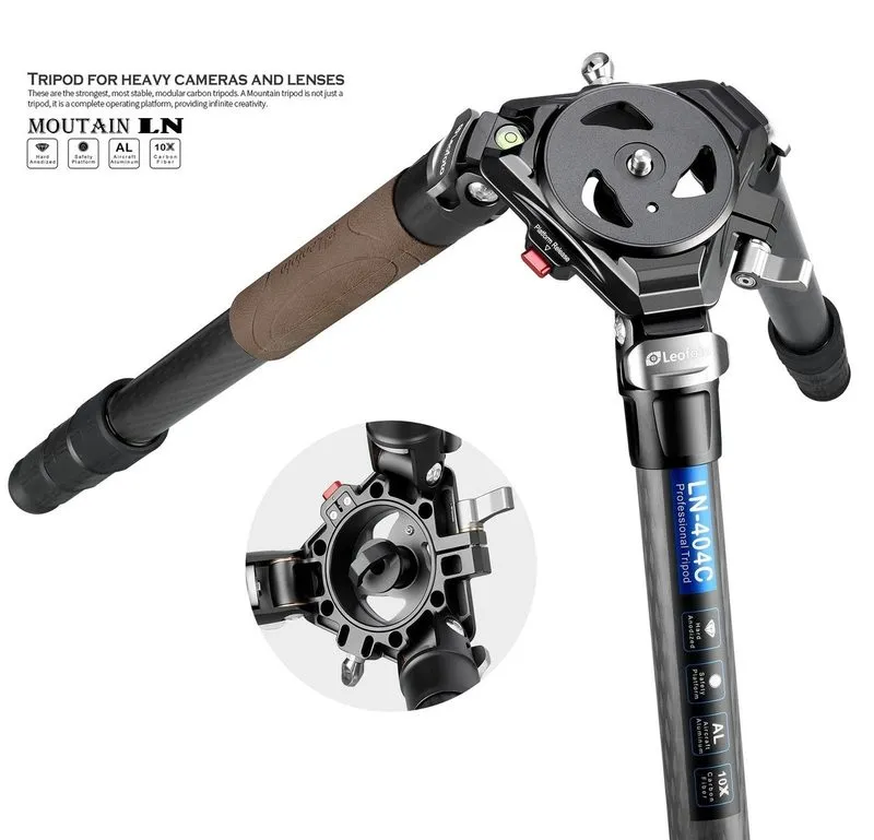 Оборудование видеонаблюдения Leofoto LN-404C (Camo) Heavy Duty Tripod with 100mm — фото лота 4